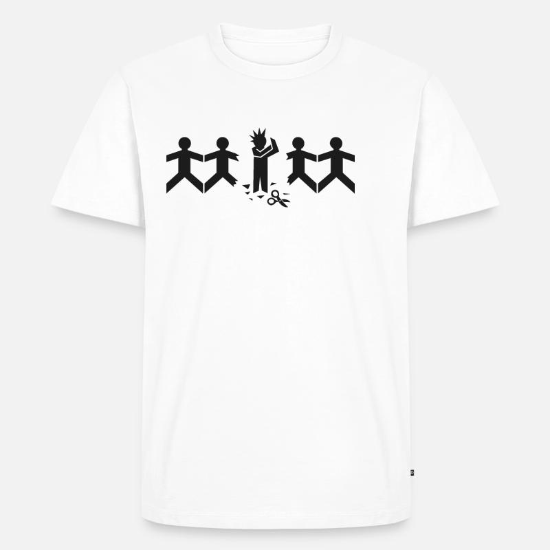 Punk Strichmännchen | Coole Geschenkidee - Männer Premium Bio T-Shirt - Weiß