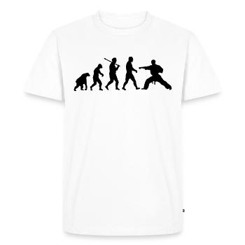 Evolution: Karate - Men's Premium Organic T-Shirt - white - Front - Nico (187cm)