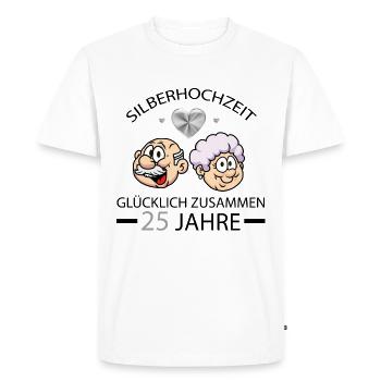 Jubiläum Silberhochzeit 25 jahre verheiratet - Männer Premium Bio T-Shirt - Weiß - Vorne - Nico (187cm)
