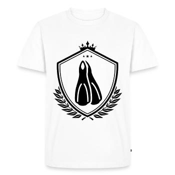 Diving Fins Shield - Men's Premium Organic T-Shirt - white - Front - Nico (187cm)