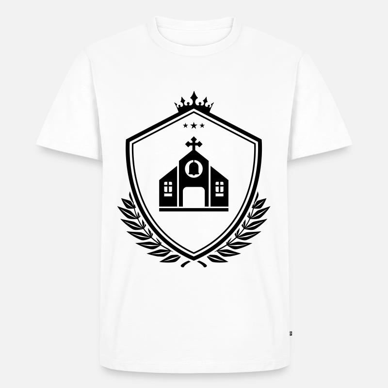 Kirche Wappen - Männer Premium Bio T-Shirt - Weiß