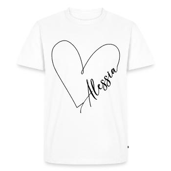 Alessia Nom Ligne de coeur - T-shirt Premium bio Homme - blanc - Devant - Nico (187cm)