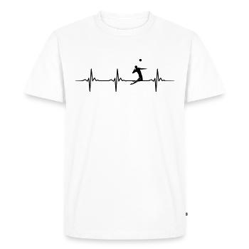 Volleyball Heartbeat Beach Volleyballer Gift - T-shirt Premium bio Homme - blanc - Devant - Nico (187cm)