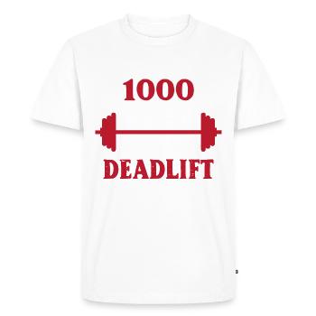 1000 LB Club Bodybuilding Weightlifting - Men's Premium Organic T-Shirt - white - Front - Nico (187cm)