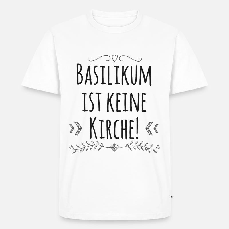 Kochen Spruch Basilikum - Männer Premium Bio T-Shirt - Weiß