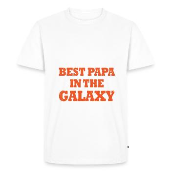 Best Dad in the Galaxy - Men's Premium Organic T-Shirt - white - Front - Nico (187cm)