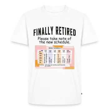 Les retraités planifient leurs activités quotidiennes - T-shirt Premium bio Homme - blanc - Devant - Nico (187cm)