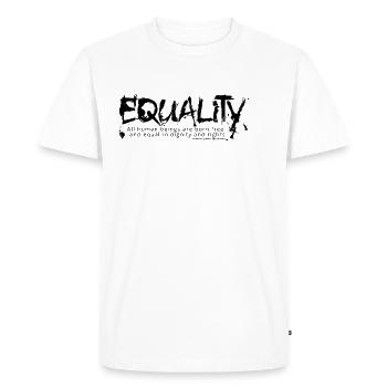 EQUALITY lettrage noir - T-shirt Premium bio Homme - blanc - Devant - Nico (187cm)