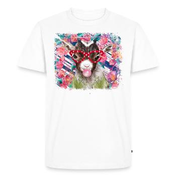 Chèvre avec des lunettes - T-shirt Premium bio Homme - blanc - Devant - Nico (187cm)
