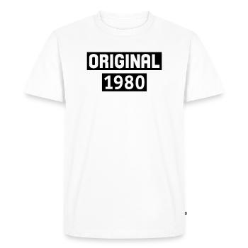 original 1980 - T-shirt Premium bio Homme - blanc - Devant - Nico (187cm)
