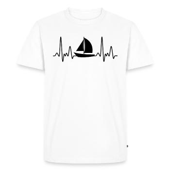 Voile battement de coeur bateau voilier cool segl - T-shirt Premium bio Homme - blanc - Devant - Nico (187cm)