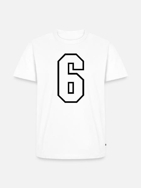 6 års trøje nummer 6 t-shirt sportstrøje 6 - Herre Premium økologisk T-shirt - hvid