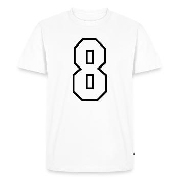 8 ans maillot numéro 8 t-shirt maillot de sport 8 - T-shirt Premium bio Homme - blanc - Devant - Nico (187cm)