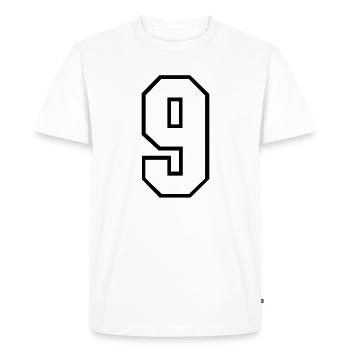 9 ans maillot numéro 9 t-shirt maillot de sport 9 - T-shirt Premium bio Homme - blanc - Devant - Nico (187cm)