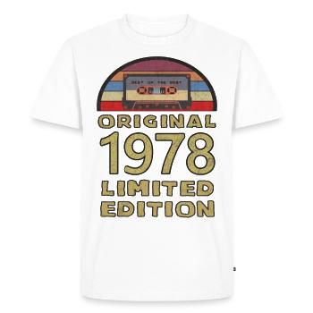 Born in 1978 Retro cassette birthday - Men's Premium Organic T-Shirt - white - Front - Nico (187cm)