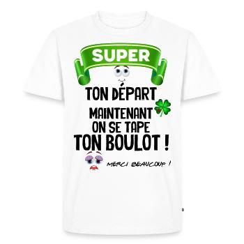 Collègue Départ cadeau Future Retraite - T-shirt Premium bio Homme - blanc - Devant - Nico (187cm)