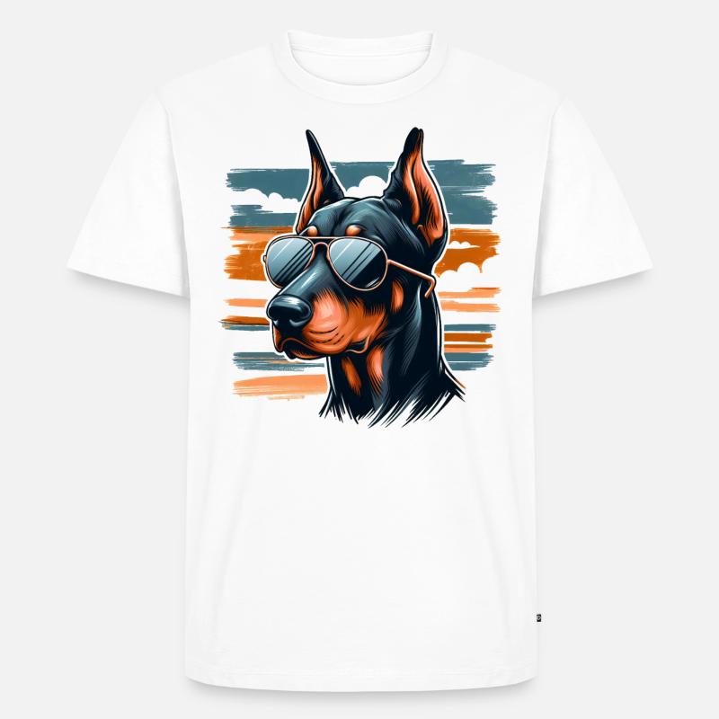 Dobermann Der Leibwächter - Männer Premium Bio T-Shirt - Weiß