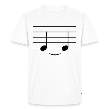 Music notes - smiling face - piano piano - Men's Premium Organic T-Shirt - white - Front - Nico (187cm)