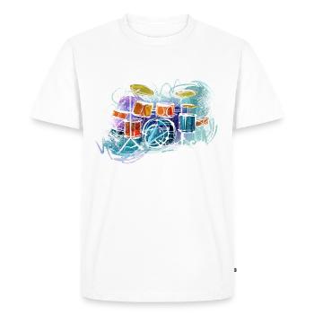 Drums collage - Men's Premium Organic T-Shirt - white - Front - Nico (187cm)