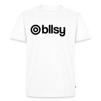 bullseye - Men's Premium Organic T-Shirt - white - Front - Nico (187cm)