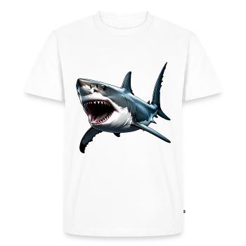 Frightening Great White Shark Attack - Men's Premium Organic T-Shirt - white - Front - Nico (187cm)