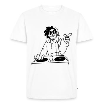 Musique Noir Casque Headphones - T-shirt Premium bio Homme - blanc - Devant - Nico (187cm)