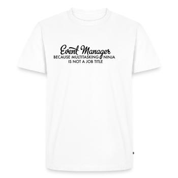 Event Manager - T-shirt Premium bio Homme - blanc - Devant - Nico (187cm)