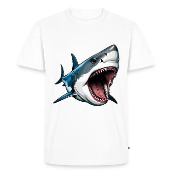 Big White Shark Attack - Men's Premium Organic T-Shirt - white - Front - Nico (187cm)