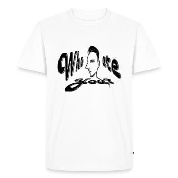 Who are you, design noir - T-shirt Premium bio Homme - blanc - Devant - Nico (187cm)