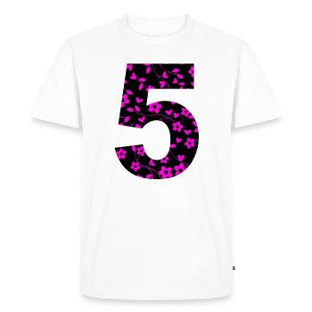Number 5 - Men's Premium Organic T-Shirt - white - Front - Nico (187cm)