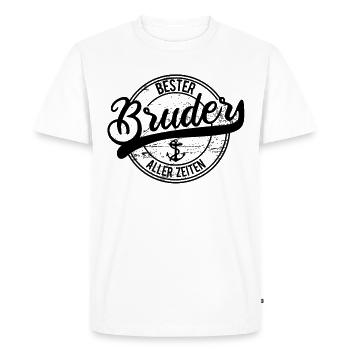 Brothers - Men's Premium Organic T-Shirt - white - Front - Nico (187cm)