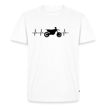 Heartbeat Supermoto Motorcycle Sumo Heartbeat - Men's Premium Organic T-Shirt - white - Front - Nico (187cm)