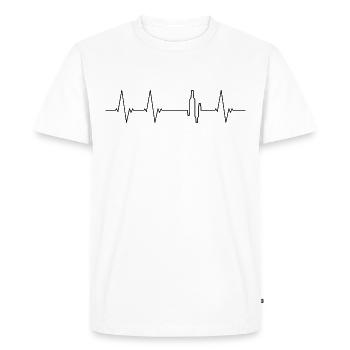 Heartbeat for beer (black) - Men's Premium Organic T-Shirt - white - Front - Nico (187cm)