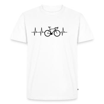 Heartbeat Road Bike Bike Pulse Heartbeat - Men's Premium Organic T-Shirt - white - Front - Nico (187cm)