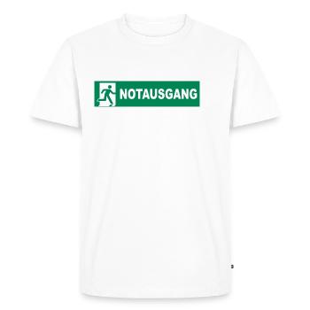 The real emergency exit! - Men's Premium Organic T-Shirt - white - Front - Nico (187cm)