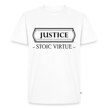 Vertu stoïcienne Justice Stoïcisme Stoïcienne Stoa - T-shirt Premium bio Homme - blanc - Devant - Nico (187cm)