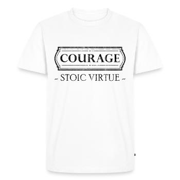 Vertu stoïcienne Courage Stoïcisme Cadeau Stoïque - T-shirt Premium bio Homme - blanc - Devant - Nico (187cm)