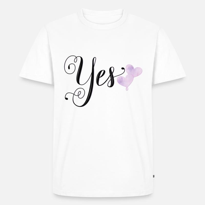 Hochzeit: Ja, ich will - Männer Premium Bio T-Shirt - Weiß