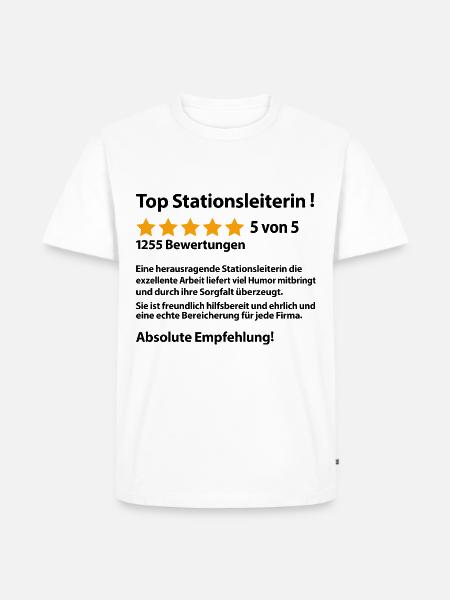 Stationsleiterin Stationsleitung Lustig Abschied - Männer Premium Bio T-Shirt - Weiß