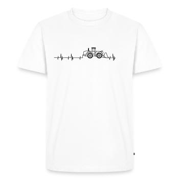 Wheel loader combined with heartbeat. - Men's Premium Organic T-Shirt - white - Front - Nico (187cm)
