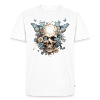 Papillons et crânes - T-shirt Premium bio Homme - blanc - Devant - Nico (187cm)