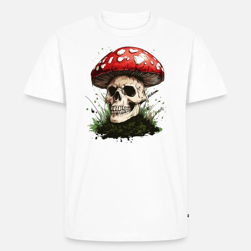 Toadstool Skull - Men's Premium Organic T-Shirt - white