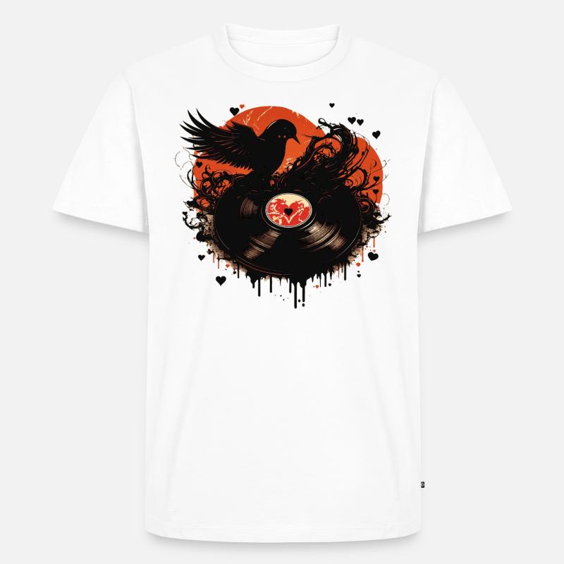 Schallplatten Liebe - Männer Premium Bio T-Shirt - Weiß