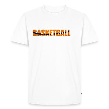 Basketball lettering with ball design - Men's Premium Organic T-Shirt - white - Front - Nico (187cm)