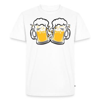 02 Deux mesures de gouttes de bière à griller 3c - T-shirt Premium bio Homme - blanc - Devant - Nico (187cm)