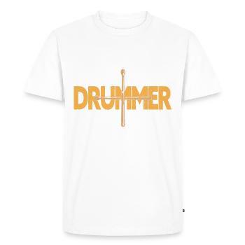 Batteur Drumsticks Tambours - T-shirt Premium bio Homme - blanc - Devant - Nico (187cm)