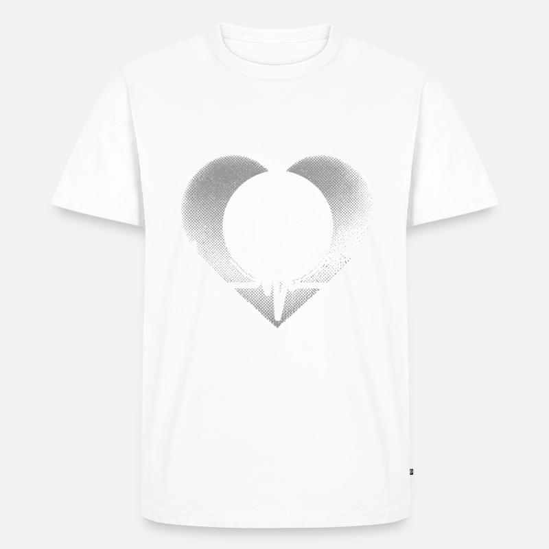 Herzschlag Bitcoin - Männer Premium Bio T-Shirt - Weiß