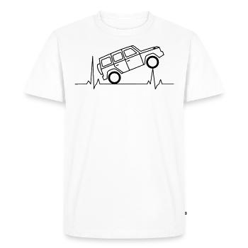 Battement de cœur ECG Classe G hors route - T-shirt Premium bio Homme - blanc - Devant - Nico (187cm)