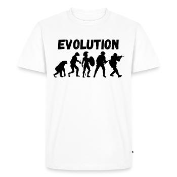 Evolution of a Soldier - Men's Premium Organic T-Shirt - white - Front - Nico (187cm)