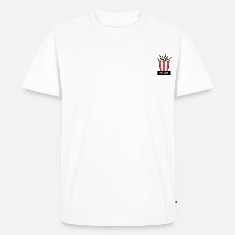 "POPCORN" - Männer Premium Bio T-Shirt - Weiß